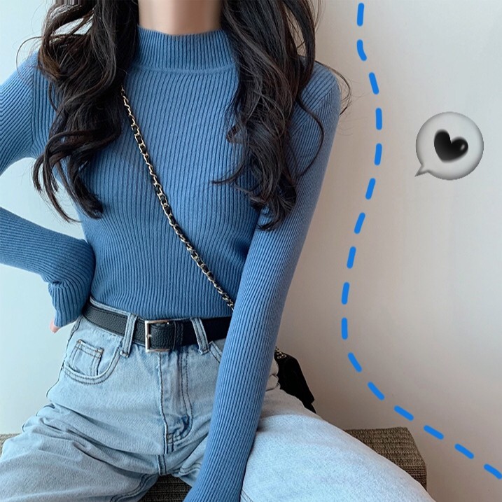 Áo Tay Dài Cổ Lọ Mỏng Nhẹ Màu Trơn Dáng Ôm Dành Cho Nữ | BigBuy360 - bigbuy360.vn