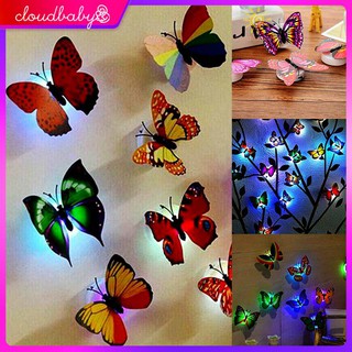 Đèn LED hình cánh bướm nhiều màu sắc trang trí tường nhà