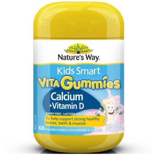 Kẹo bổ sung canxi và vitamin D tăng chiều cao Nature’s Way Kids Smart Vita Gummies Calcium 60 Viên