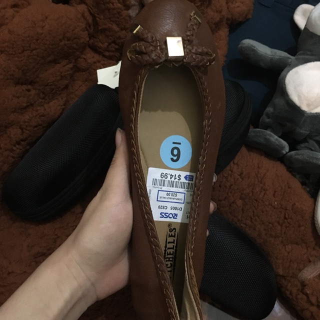 Giày búp bê nơ nâu