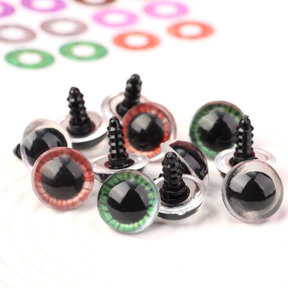 Set 1 / 5 Cặp Mắt Nhựa 12 / 14 / 16 / 18 / 20 / 24mm Kèm Vòng Đệm Cho Búp Bê
