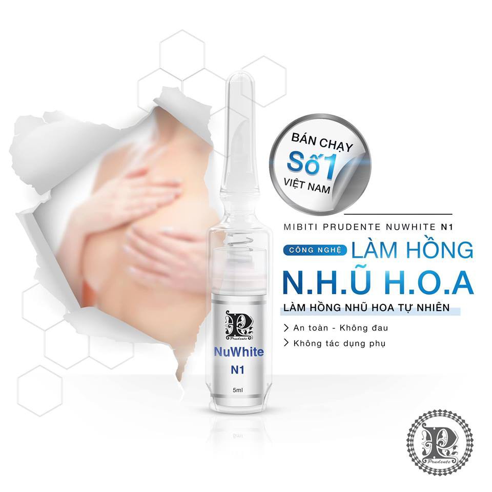 Kem Nuwhite N1 Mibiti Prudente làm hồng nhũ hoa, trắng hồng rạng rỡ, giảm thâm hiệu quả ( Lọ 5ml )