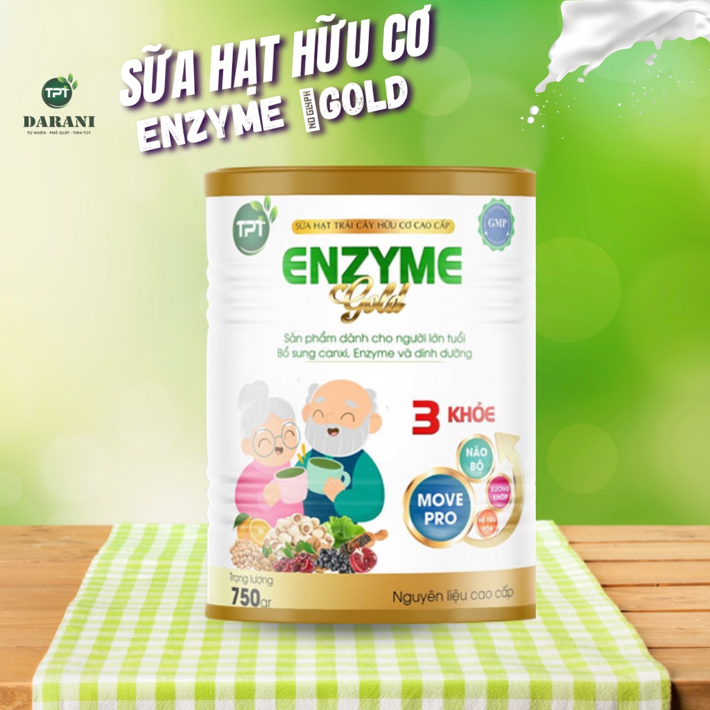 Sữa Hạt Trái Cây Hữu Cơ Cao Cấp Enzyme Gold Darani Nguyên Liệu Nhập Khẩu Mỹ Hộp 750g - Sữa Hạt Cho Người Cao Tuổi