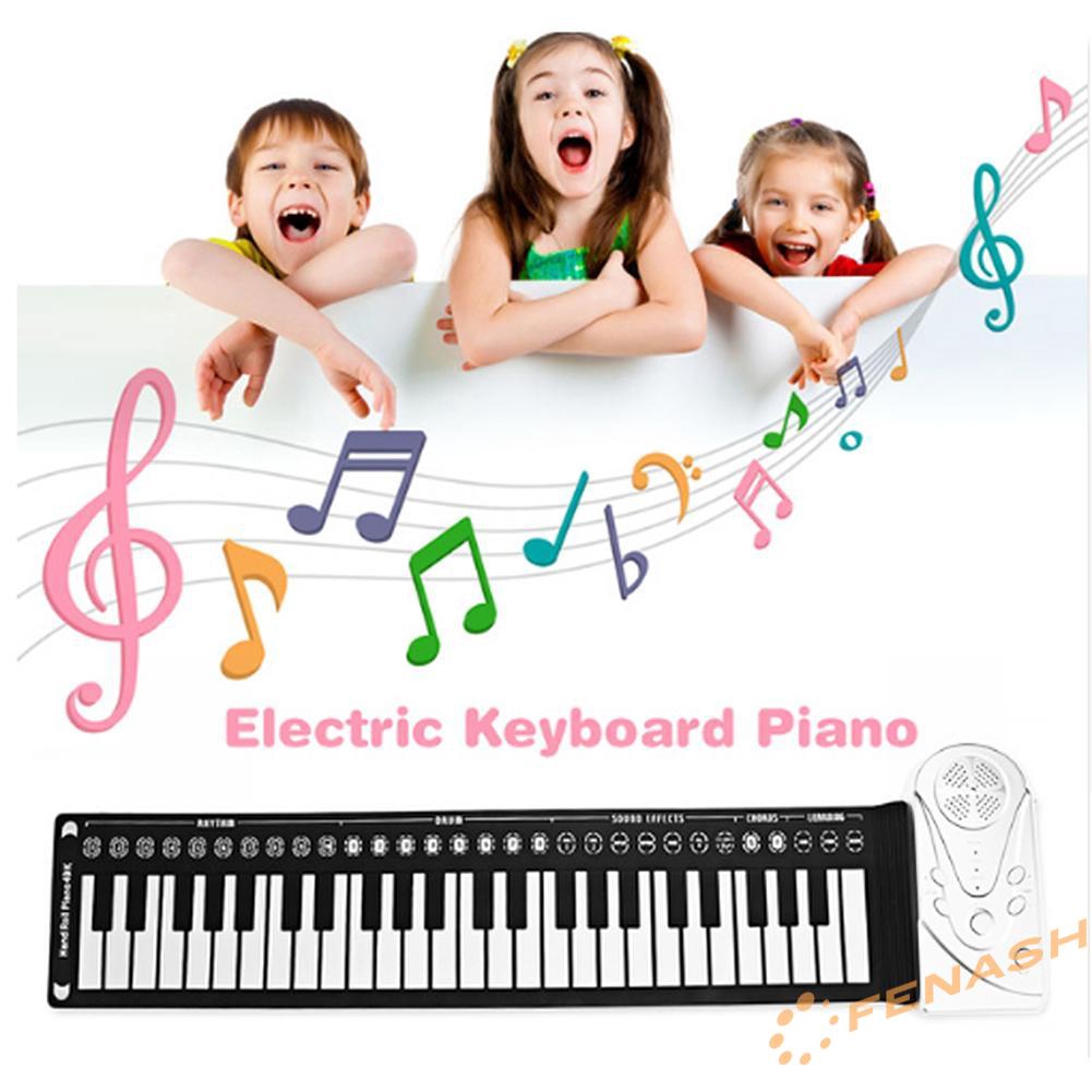 FE Portable 49-Key Flexible Silicone Roll Up Piano Folding Electronic Keyboard