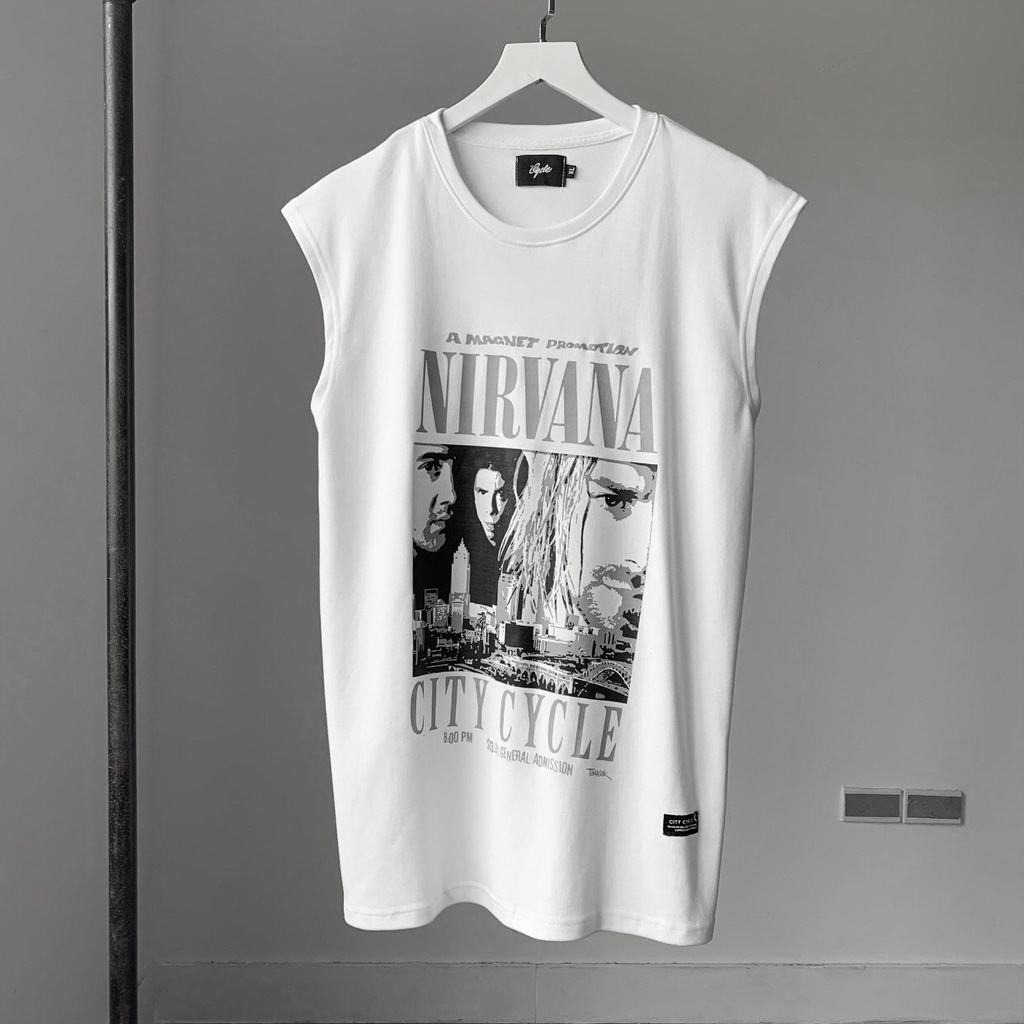 Áo tanktop nam nữ Nirvana Jiang Store - áo ba lỗ in hình Nirvana unisex form rộng
