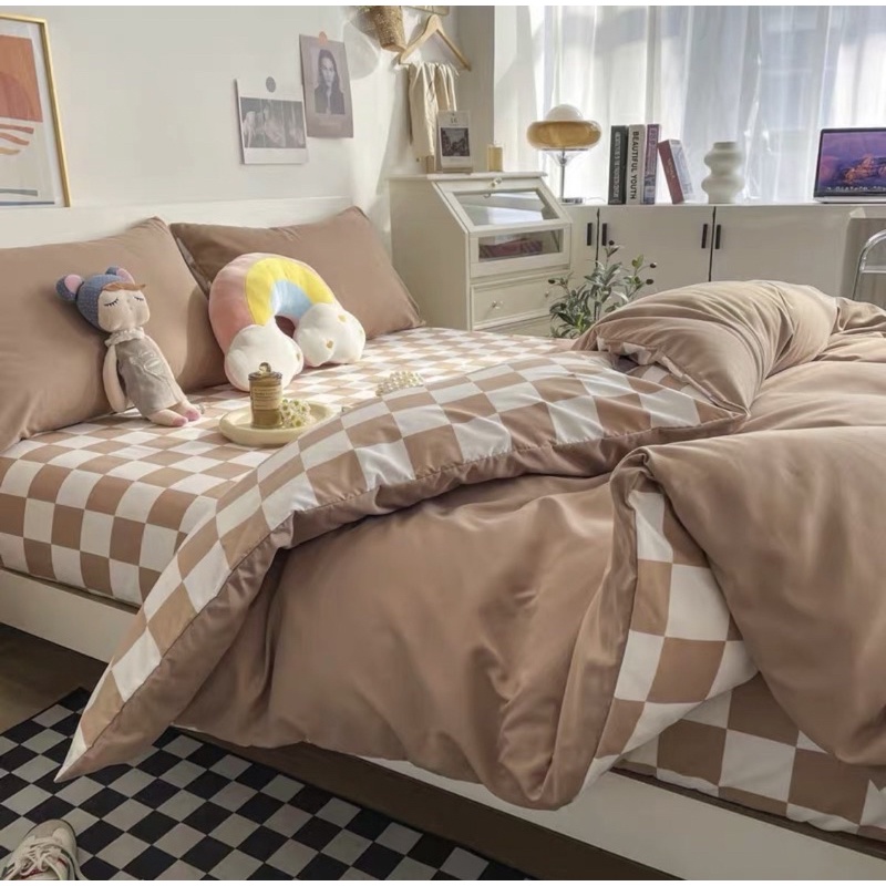 Bộ chăn ga gối Cotton TC kẻ MÂY BEDDING đủ màu đủ kích thước nệm | BigBuy360 - bigbuy360.vn