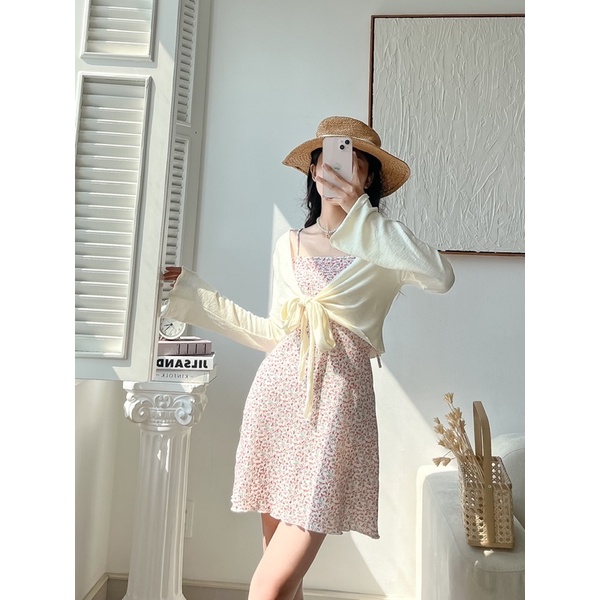 Áo khoác cardigan cột nơ ống loe MIEU - JA18