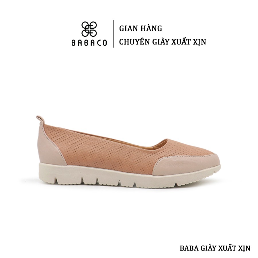 Giày Slipon đế bằng nữ Unit CLARK Leather Cutlaze, Độn Đế 3cm mũi tròn Basic MS1596