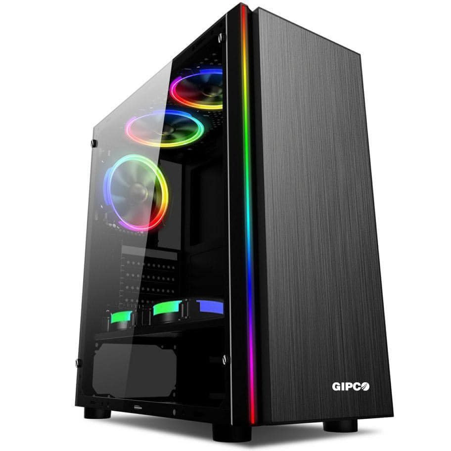 Vỏ Case GIPCO 5986 LK - LG - LH -LFCÓ SẴN 1 DẢI LED RGB ĐẰNG TRƯỚC VÀ 2 FAN LED PHÍA | BigBuy360 - bigbuy360.vn