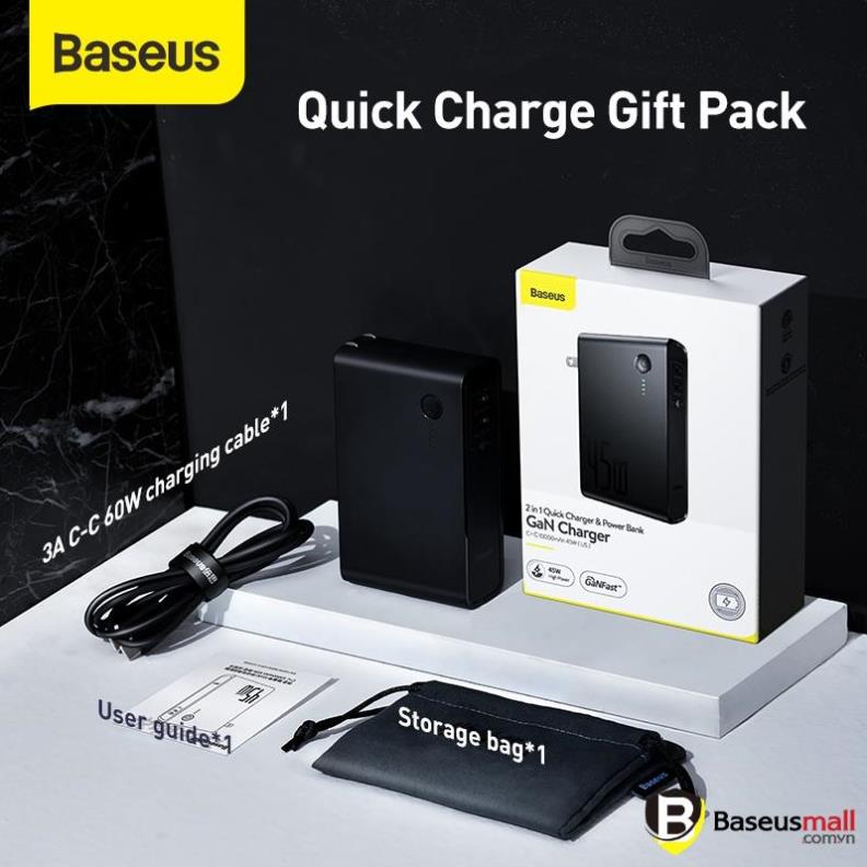 Baseus -BaseusMall VN Cốc sạc nhanh kiêm pin sạc dự phòng Baseus GaN Power Station 45W 10.000mAh