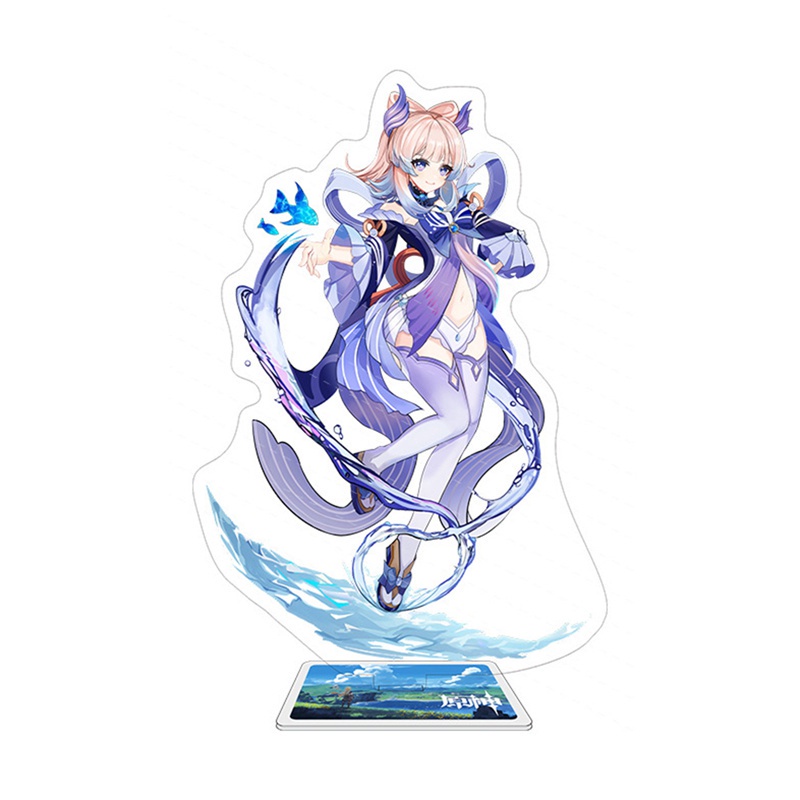 Mô hình nhân vật anime Genshin hai mặt kèm giá đỡ bằng acrylic