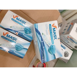 <CHÍNH HÃNG VMASK> Hộp 50c Khẩu trang y tế 4 lớp,kháng khuẩn cao cấp Vmask