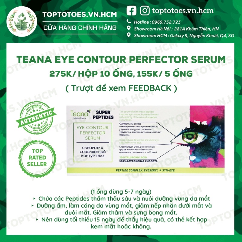 Serum vùng mắt Teana Eye Contour Perfector Serum giảm nhăn, bọng, thâm mắt