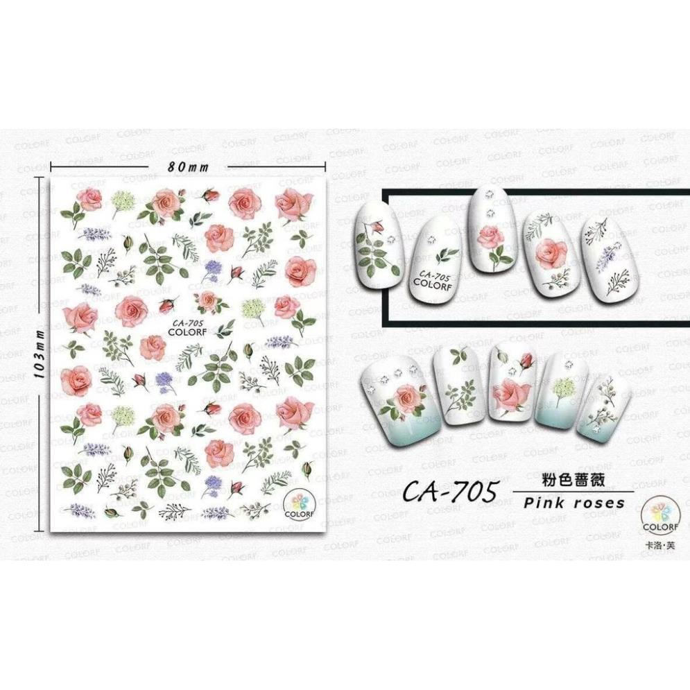 Hình dán Móng Hoa Hồng CA705
