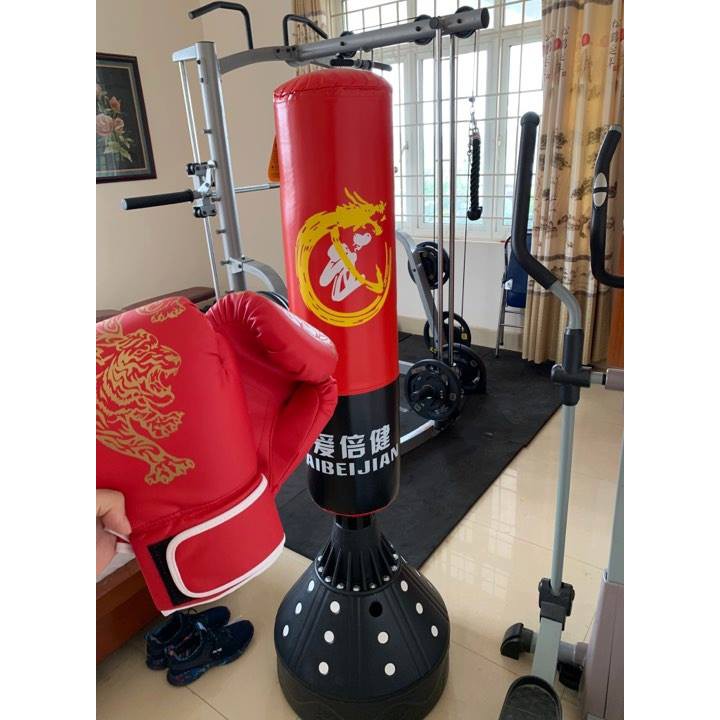 Bao Cát Đấm Bốc ABJ Tự Đứng - Cao 1M70, đường kính 27 cm tặng găng tay đấm bốc mma, Thiết bị tập đấm bốc chuyên nghiệp