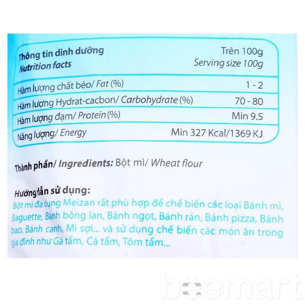 Bột mì đa dụng cao cấp MEIZAN/bông lan trắng gói 500g