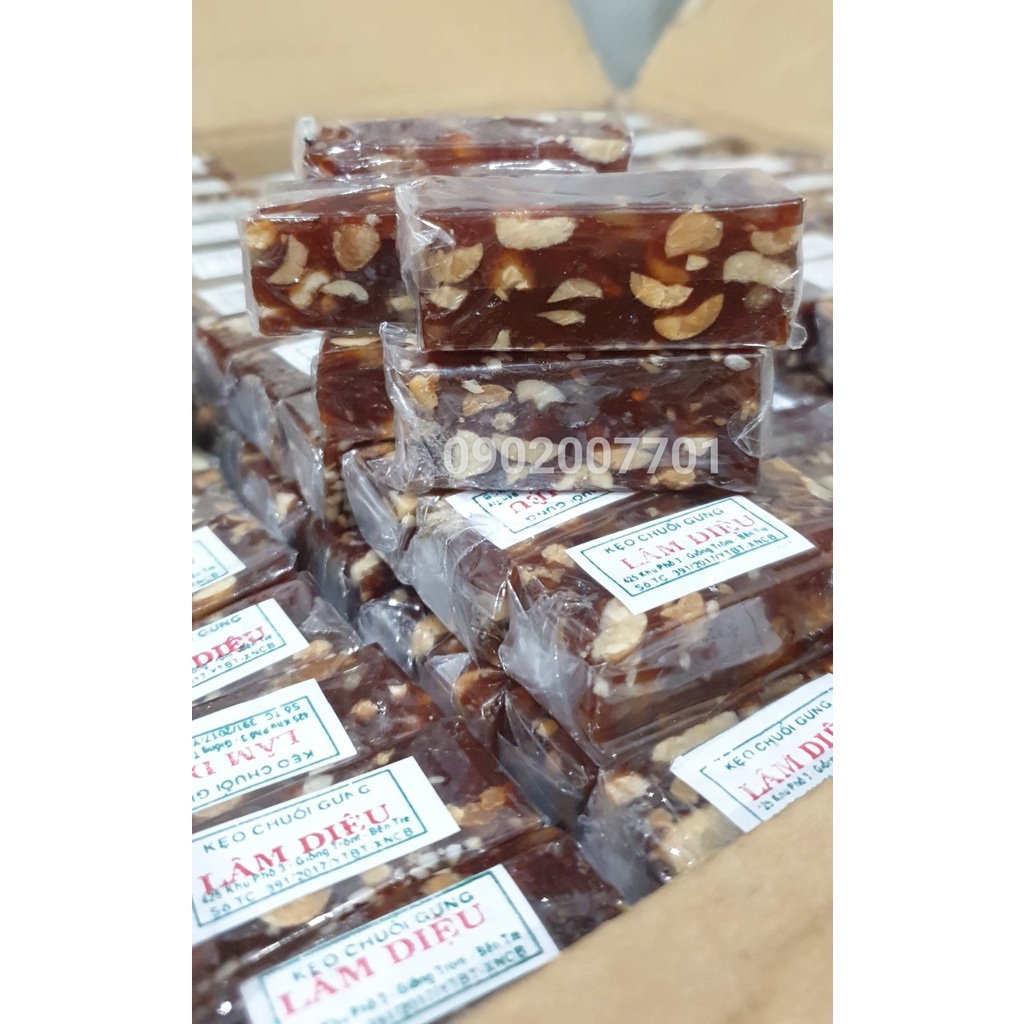 1 Kg kẹo chuối tươi gừng đậu mè lâm diệu- đồ ăn vặt-tết-ăn vặt-bánh mứt tết