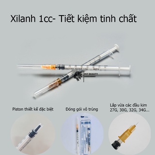 Bơm tiêm MPV 1ml 25G 26G 13mm xilanh 1cc tiết kiệm tinh chất tiêm prp lắp đầu kim meso