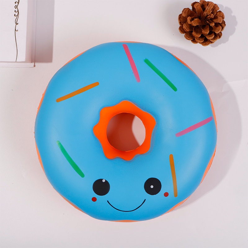 Squishy Bánh Donut Khổng Lồ Kích Thước 24cm Chậm Tăng Có Mùi Thơm Nhẹ Và Tặng Kèm Bao Bì