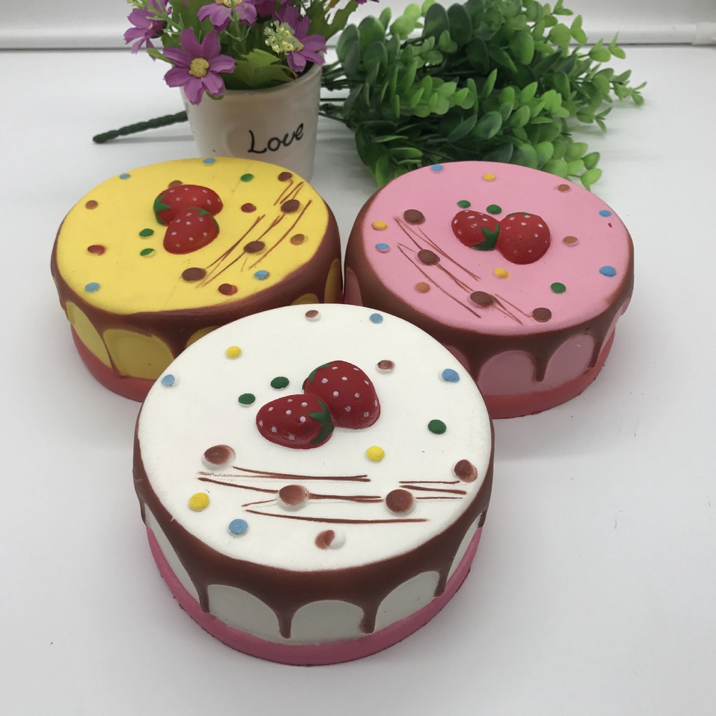 Squishy Lớn JUMBO Hình bánh gato 2 dâu Đồ Chơi Xốp Giảm Stress Hình mềm mịn dễ Thương đàn hồi Cho Bé