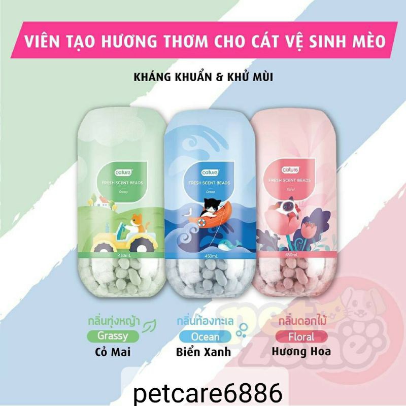 Viên khử mùi hôi cát vệ sinh chó mèo 450 ml