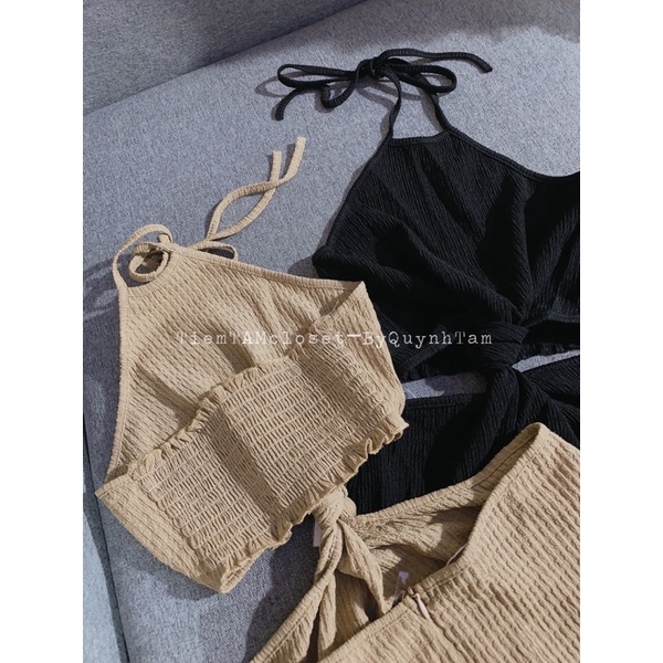 Đầm body yếm cutout Size M eo dưới 65cm Form nhỏ