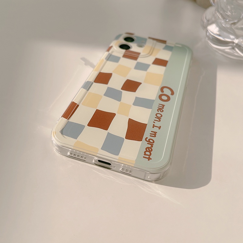 Ốp Điện Thoại Họa Tiết Kẻ Ô Cho IPhone 13promax 12 11 7Plus X XR XSMAX