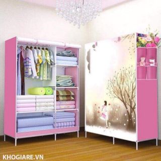 Tủ quần áo 3d 2 buồng nhá , tủ chắc chắn lắm  .đủ màu nha cả màu xanh nữa giúp để gọn quần áo triong gia đình bạn nhé...