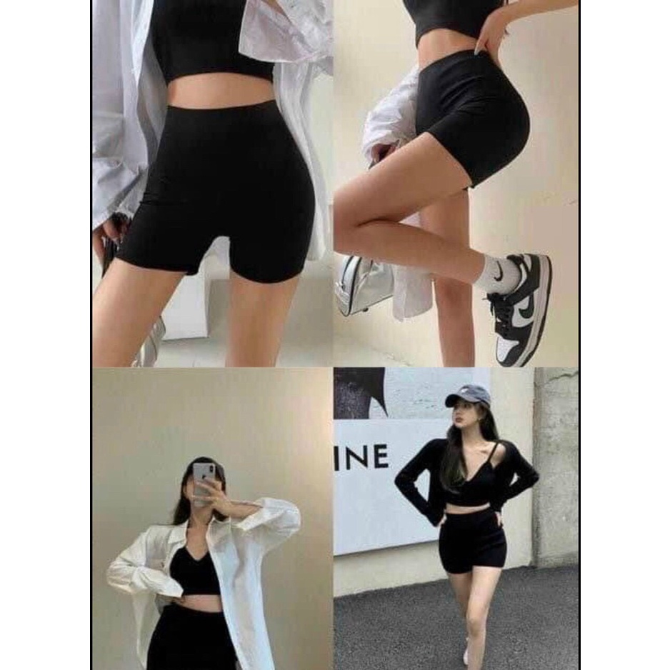 Quần legging đùi nữ nâng mông lưng cạp cao giữ nhiệt legging thun ôm bó vải dày dặn bigsize thời trang Sang Choảnh