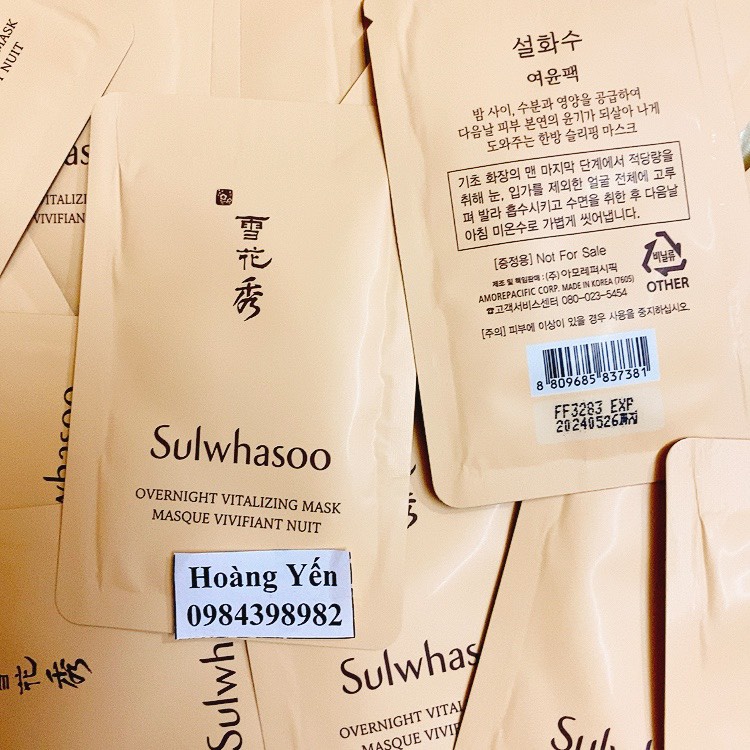 01 Gói Mặt nạ ngủ Sulwhasoo - SULWHASOO Overnight Vitalizing Mask gói dùng thử