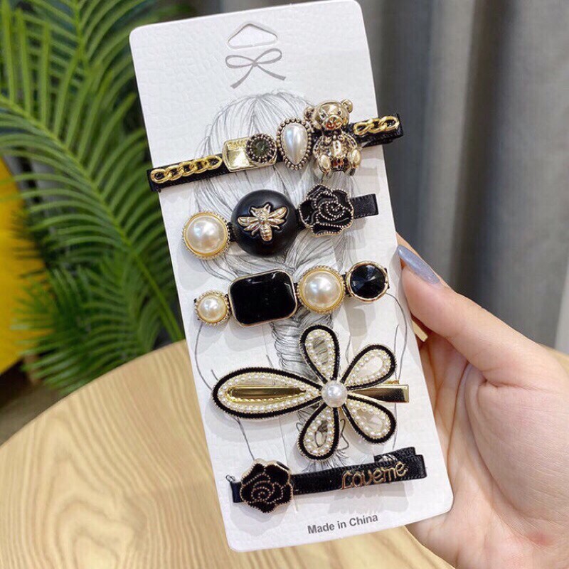 Sét 5 cặp tóc màu đen sang chảnh