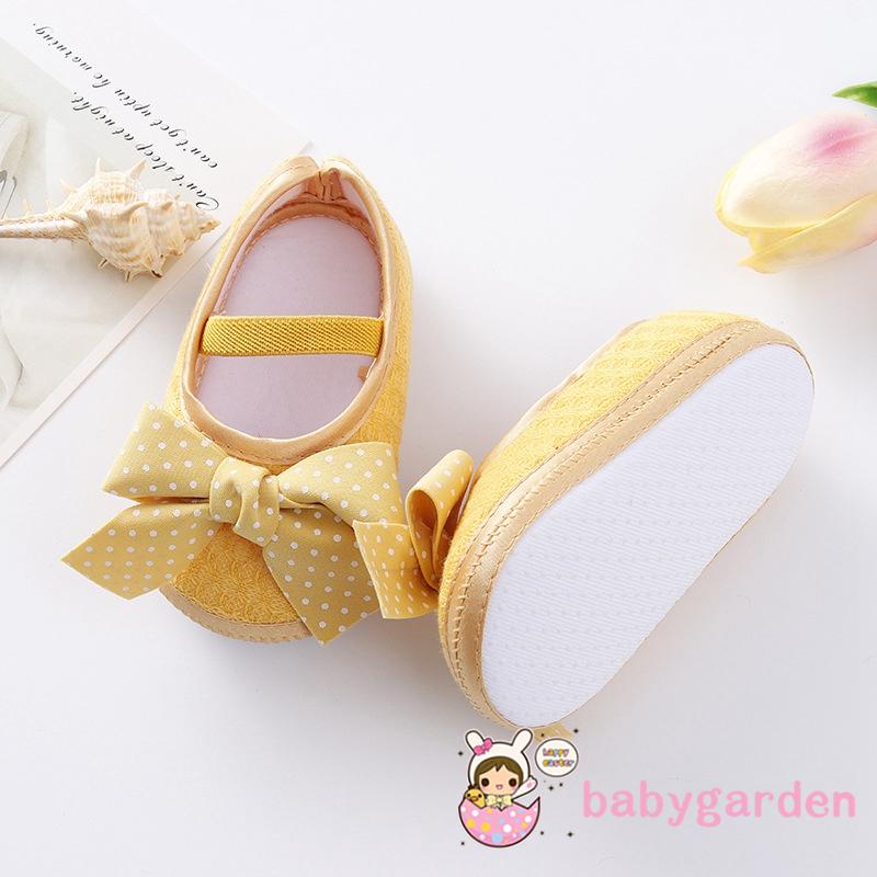 Giày Đế Mềm Thắt Nơ Chống Trượt Cho Bé Gái