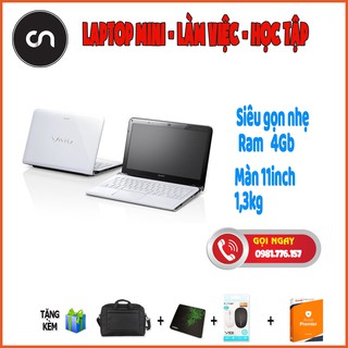 Laptop Mini Đẳng Cấp Sony Vaio 11inch SVE 11 Ram 4Gb Màn 11inch  Đủ HDMI Tặng Phụ Kiện