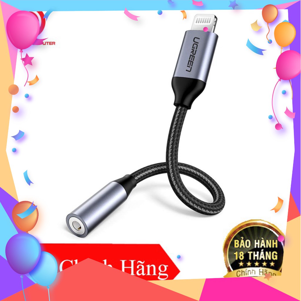 Cáp chuyển đổi Lightning to 3.5mm Audio chuẩn MFI Ugreen 30756 chính hãng