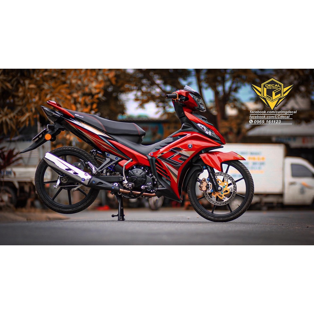 Tem rời Exciter 135 lc đỏ vàng kiểng , tem xe 135 đỏ
