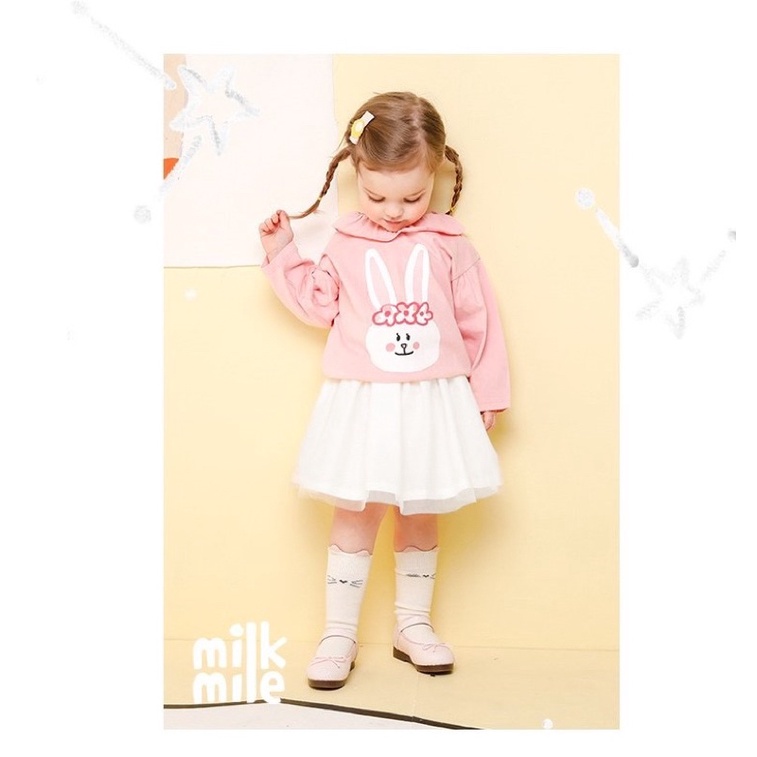 Set Milkmile áo thỏ hồng chân váy