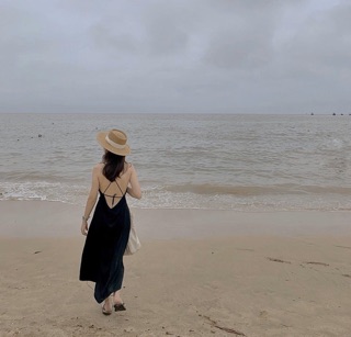 ĐẦM MAXI ĐEN DÂY LƯNG