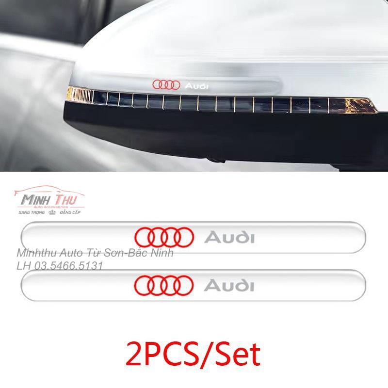 (Audi) Bộ 10 Miếng Dán Silicon Chống Xước Hõm Cửa, Tay Nắm Cửa và Gương Hãng Xe Audi