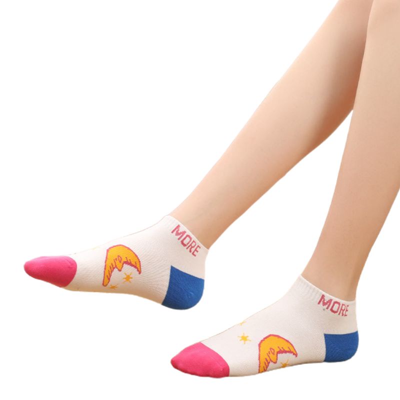 Youyo Vớ Cotton Cổ Thấp In Họa Tiết Hoạt Hình Phong Cách Nhật Bản Thời Trang Mùa Hè Cho Nữ