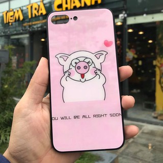 [GIÁ HUỶ DIỆT] Ốp Lưng Iphone Mặt Lưng Kính In Hình Cute  IPhone 7 Plus