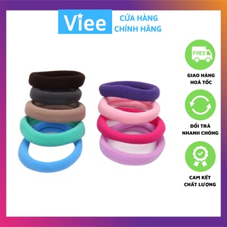 Combo 6 dây cột tóc trơn nhiều màu co giãn tốt