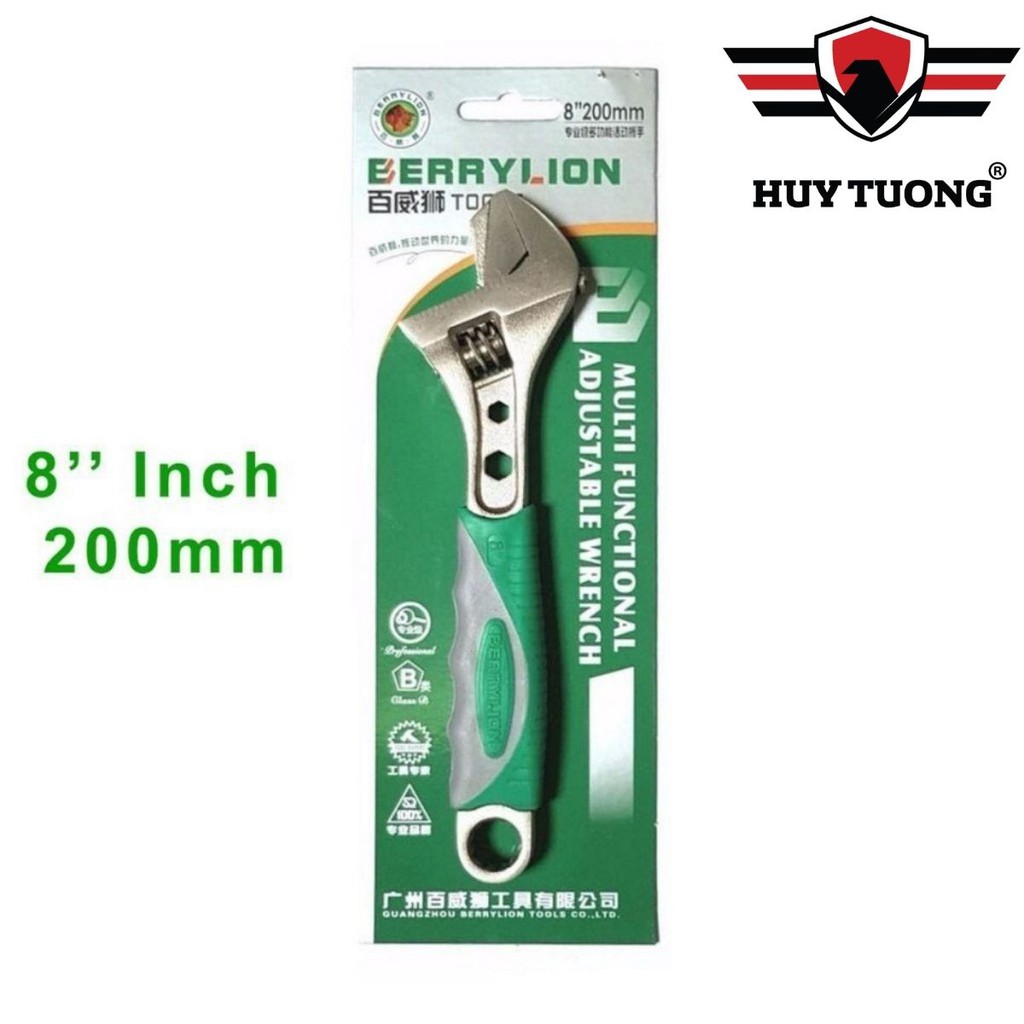 Mỏ lết xi trắng Berrylion cán bọc nhựa chắc chắn chống trượt kích thước 8 - 10 - 12 Inch - HUY TUONG