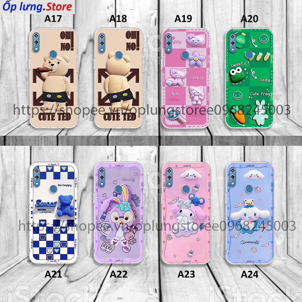 Ốp lưng Vsmart Active 1 / Active 1 Plus / Active 3 in hình 3D gấu cute cool ngầu giả nổi.
