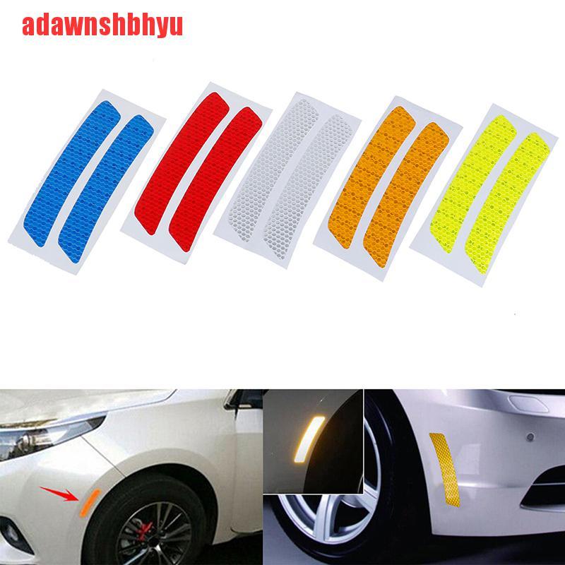 [adawnshbhyu]2Pcs Car bumper reflective warning strip decal stickers auto accessories