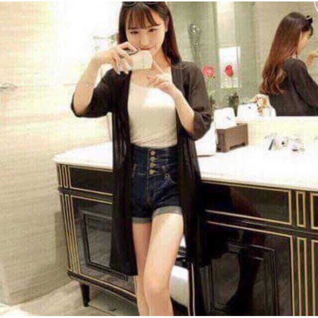 Áo khoác kimono đơn giản vintage xinh xắn