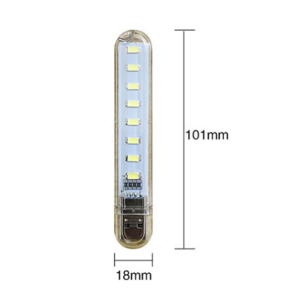 Thanh đèn LED mini gồm 8 bóng thiết kế cổng cắm USB thích hợp để bàn học