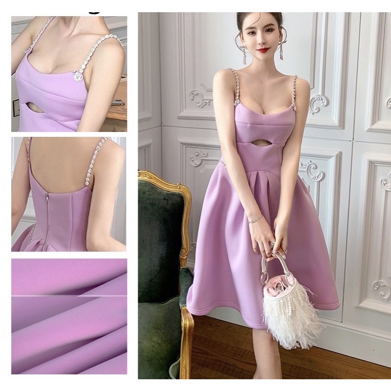 💜 Váy 2dây đá màu tím pastel 💜
