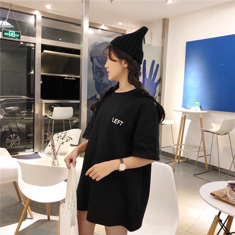 áo thun tay lỡ form rộng cổ  tròn in chữ siêu xinh 661