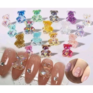Charm gấu gắn móng trang trí(set 9c)
