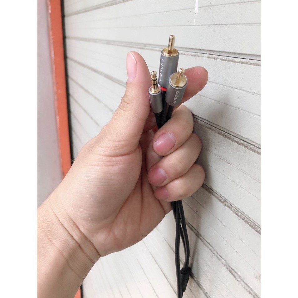 Dây tín hiệu âm thanh 3.5Mm ra 2 đầu bông sen mạ vàng 24k Hàng chính hãng